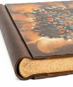 Άλμπουμ ξύλινο 36χ37cm με εξώφυλλο με ζωγραφική στο χέρι είναι με 80 σελίδες εκρού με ριζόχαρτα-Hoper.gr