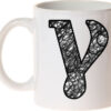 ceramic mug with the letter C 325ml-Hoper.gr