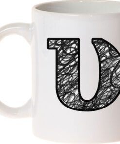 ceramic mug with the letter Y 325ml-Hoper.gr