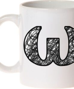 ceramic mug with the letter Ω 325ml-Hoper.gr