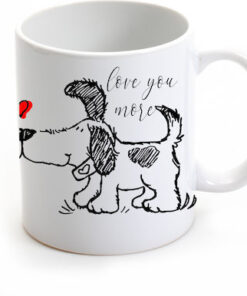 ceramic mug, love you more, Valentine's day, dogs in love 325ml-Hoper.gr