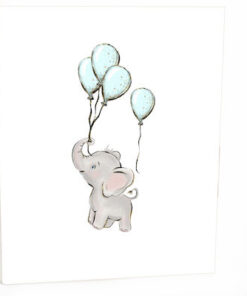 Άλμπουμ pocket με θήκες για 40 φωτογραφίες 15Χ20 ελεφαντακι με γαλάζια μπαλόνια-Hoper.gr