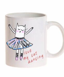 ceramic mug 325ml cat i love my cat dancing-Hoper.gr