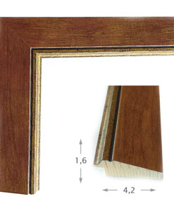 Κορνίζα ξύλου σε χρώμα Κόκκινο-χρυσά νερά (16008) πάχος 4,2cm-Hoper.gr