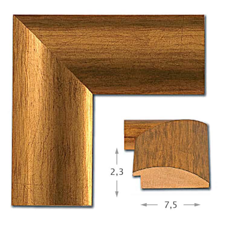 Κορνίζα ξύλου σε χρώμα Χρυσό (17101) πάχος 7,5cm-Hoper.gr