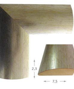 Κορνίζα ξύλου σε χρώμα Ασημόχρυσο (17102) πάχος 7,5cm-Hoper.gr