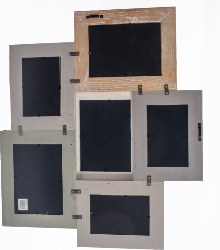 Πολυκορνίζα Ξύλινη 52X60 τοίχου για 6 φωτογραφιες 3-10×15, 3-13×18-Hoper.gr