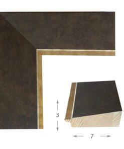 Κορνίζα ξύλου σε χρώμα Μπλε σκούρο-ανθρακί (39687) πάχος 7cm-Hoper.gr