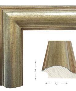 Κορνίζα ξύλου σε χρώμα Ασημόχρυσο (72002) πάχος 6cm-Hoper.gr