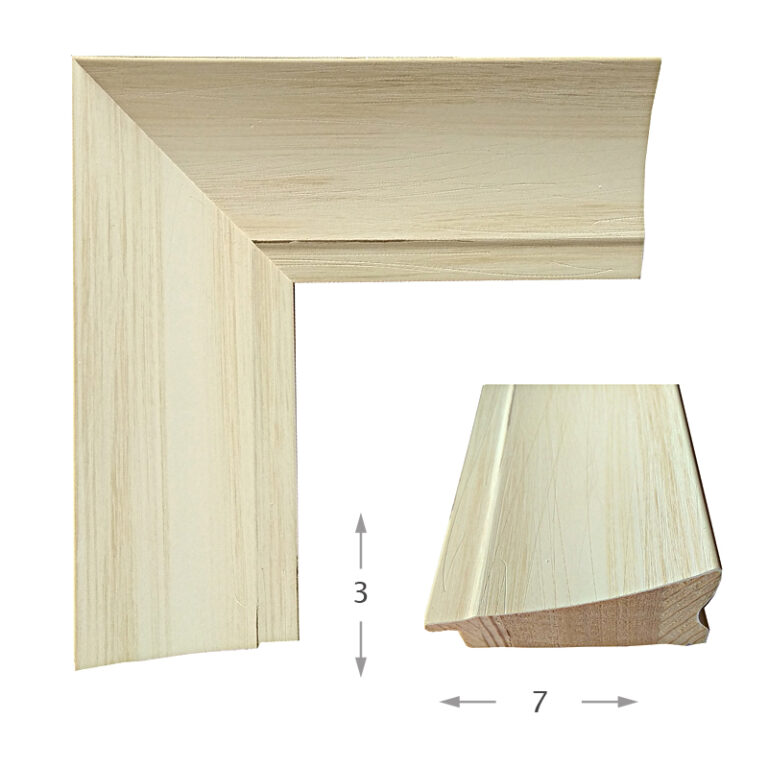 Κορνίζα ξύλου σε χρώμα Λευκό Ντεκαπέ (78523) πάχος 7cm-Hoper.gr