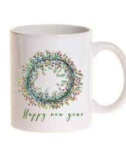 mug ceramic Christmas wreath hapy new year-Hoper.gr