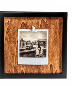 wooden photo frame 13x18 brown & white with signs of aging-Hoper.gr
