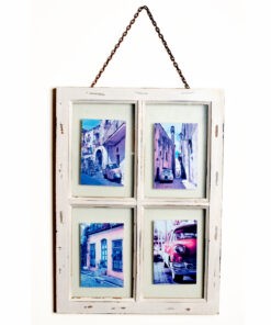 Multi-frame, window, 53X35 wall wooden white- aging 4 photos 10x15-Hoper.gr
