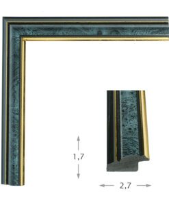 Κορνίζα ξύλου σε χρώμα Μπλε (N232050) πάχος 2,7cm-Hoper.gr