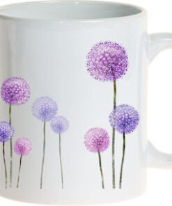 ceramic mug with purple flowers 325ml-Hoper.gr