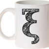 ceramic mug with the letter X 325ml-Hoper.gr