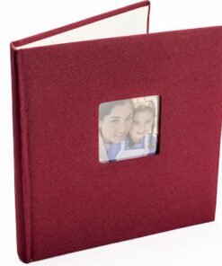 Άλμπουμ 24×24 μπορντό 40 σελίδες με ριζόχαρτο με θήκη για φωτογραφία στο εξώφυλλο-Hoper.gr