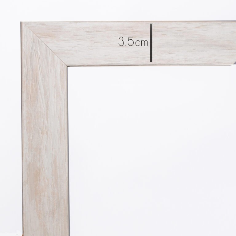 κορνίζα ξύλινη 30X40 τοίχου με χαρτόνι πασπαρτού για φωτογραφία 20X30 η 30Χ40  χρώμα λευκό μπεζ    με τζάμι Ματ (Κ270-3)-Hoper.gr