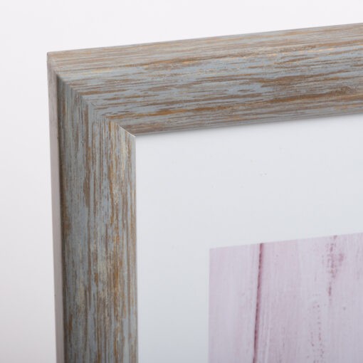 Kορνίζα ξύλινη τοίχου 30X40 για φωτογραφία η παζλ 30Χ40 χρώμα άσπρο -γκρι ανοιχτό σχέδιο TM2016W fina-Hoper.gr