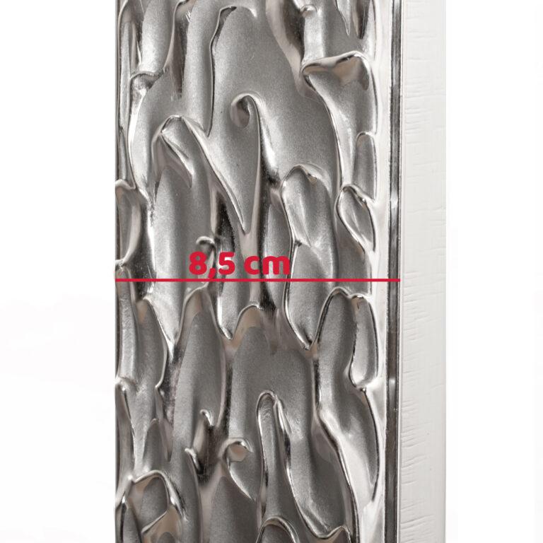 Καθρέπτης ασημί ξύλινος τοίχου οριζόντιος σχέδιο silver venice K4002-2-Hoper.gr