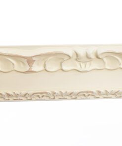 Καθρέπτης ξύλινος τοίχου λευκό παστέλ με σκάλισμα κάθετος σχέδιο white Firenze K4532-3-Hoper.gr