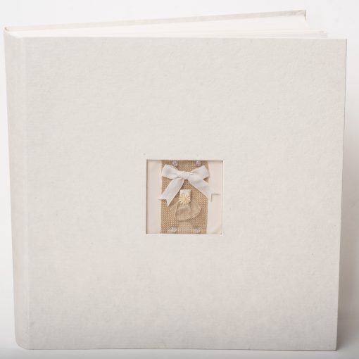 Άλμπουμ βιβλιοδετημένο “PAPIER MACHE” Λευκό  με κουτί   διαστάσεις άλμπουμ 32X32cm με 100 λευκές σελίδες με ρυζόχαρτα-Hoper.gr