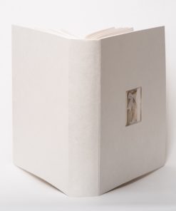 Book bound album "PAPIER MACHE" White with box album dimensions 32X32cm with 100 white pages with rice paper-Hoper.gr