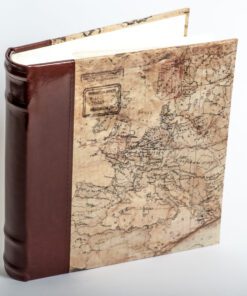 Album with pockets for 200 photos 10×15 map engraving with light brown spine (length 25cm bottom 22cm height 5cm)(1710)-Hoper.gr