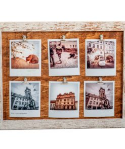 Πολυκορνίζα  ξύλινη 36X46 τοίχου για  6 φωτογραφιες Polaroid  με κορνίζα κόκκινη με σημάδια παλαίωσης   (Κ28-34)-Hoper.gr