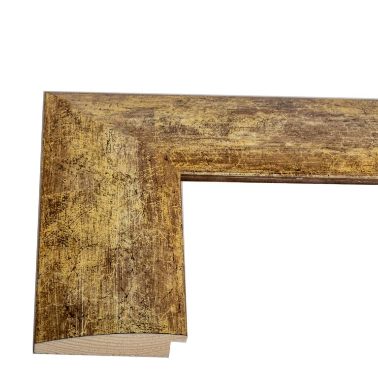 Κορνίζα ξύλινη 50Χ70 τοίχου  φάρδος 7cm για φωτογραφία η παζλ 50X70 χρώμα χρυσαφί-καφέ-μπεζ με σημάδια παλαίωσης  με ακρυλικό τζάμι άθραυστο (Κ6022-1)-Hoper.gr
