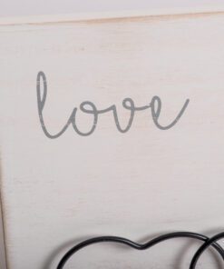 κορνίζα  ξύλινη λευκή ,LOVE, Αγίου Βαλεντίνου, για φωτογραφία 10X15 και σημειώσεις , μέγεθος κορνίζας 20χ37cm-Hoper.gr
