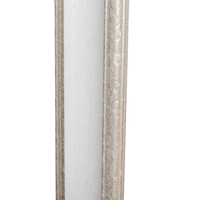 Κορνίζα ξύλινη 50Χ70  K6023-3 τοίχου για φωτογραφία η παζλ 50X70 χρώμα ασημί – λευκό με σημάδια παλαίωσης  και ακρυλικό τζάμι άθραυστο-Hoper.gr