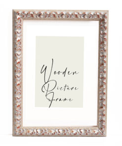 Wooden Diploma Frame in Silver Color with Carving & Maroon Details with signs of aging with Matt Glass K18/2-Hoper.gr