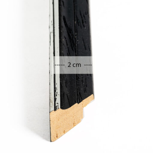 Κορνίζα Ξύλινη Για Πτυχίο σε Χρώμα Μαύρο ασημί γραμμή, Τζάμι Ματ  K56/69-Hoper.gr