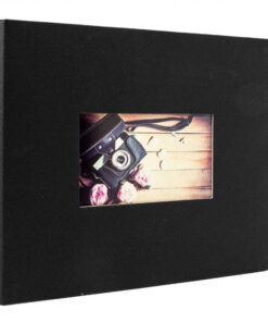 ALBUM Black studio art with 40 pages of black cardboard for pasting photos Dimensions: 34.5x24.5x2.5cm-Hoper.gr