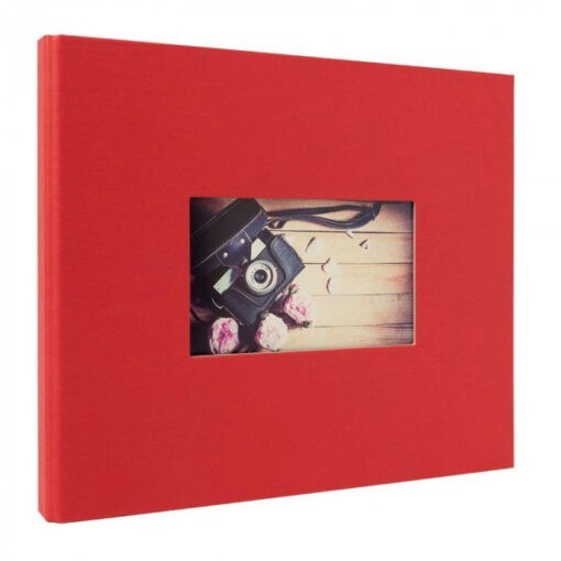 ΑΛΜΠΟΥΜ  κόκκινο   studio art  με 40 σελίδες από μαύρο χαρτόνι για επικόλληση φωτογραφιών Διαστάσεις: 34,5×24,5×2,5cm-Hoper.gr