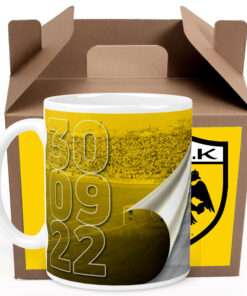ceramic mug, teams, AEK, Stadium in new Philadelphia, first ticket With gift box 325ml-Hoper.gr
