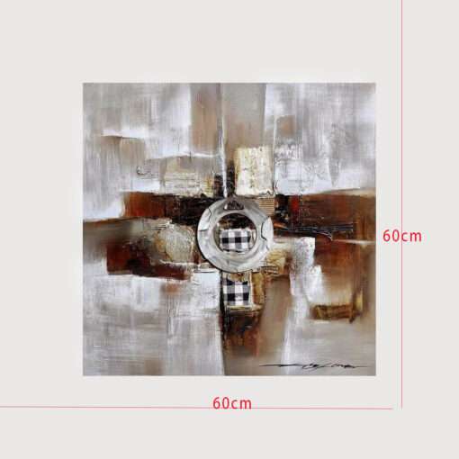 Πίνακας σε Καμβά 60Χ60cm   Θέμα: 1010-1 Aνάγλυφος τελαρωμένος κανβάς με κομμάτια μετάλλου-Hoper.gr