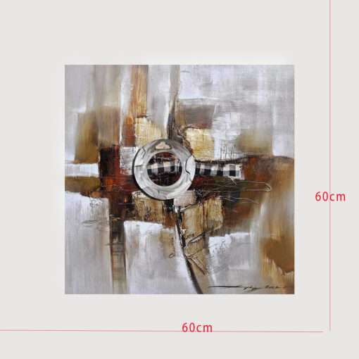 Πίνακας σε Καμβά 60Χ60cm   Θέμα: 1010-2 Aνάγλυφος τελαρωμένος κανβάς με κομμάτια μετάλλου-Hoper.gr