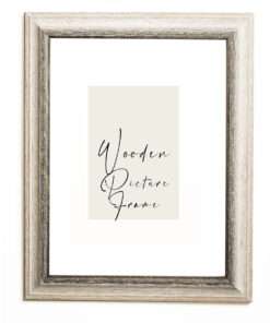 wooden wall frame for photo or diploma color white-brown with signs of aging with mat glass (K103-267)-Hoper.gr