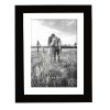 wooden wall frame 30X40 with passe-partout cardboard for photo 20X30 or 30X40 color black with matte glass (K1041-69)-Hoper.gr