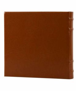 Album classic book-bound with cases for 200 photos 10×15 tan leather cover with gravure patterns (1711)-Hoper.gr