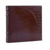 Classic bound album with pockets for 200 photos 10×15 brown leather cover with intaglio patterns (1711)-Hoper.gr