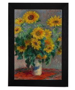 Poster Monet Bouquet Of Sunflowers 61x91.5cm Wooden Frame Color Black With Unbreakable Acrylic Glass K29-69+PP34839-Hoper.gr