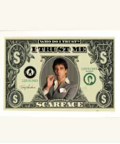 Poster Al Pacino Scarface 61x91.5cm Wooden Frame Color White With Acrylic Glass Unbreakable K1041-3-Hoper.gr