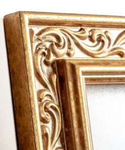wooden wall frame for photo or diploma gold color with carvings with shadows and with matte glass (K2202/1)-Hoper.gr