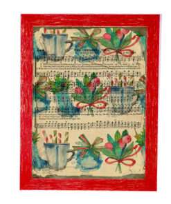Christmas Frame Vintage Red with Signs of Aging Themed Christmas Notes K28-34+C25-1-Hoper.gr