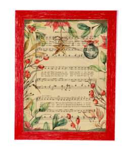 Christmas Frame Vintage Red with Signs of Aging Themed Christmas Notes K 28-34+ C25-2-Hoper.gr