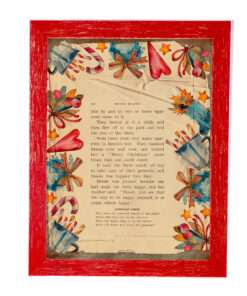Christmas Frame Vintage Red with Signs of Aging Themed Christmas Notes K 28-34+ C25-4-Hoper.gr