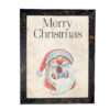 Χριστουγεννιάτικη Κορνίζα Vintage Μαύρη  Με Σημάδια Παλαίωσης  Με Θέμα Άγιος Βασίλης   Κ28-69+ B41-2-Hoper.gr